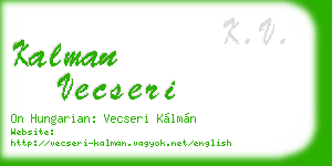 kalman vecseri business card